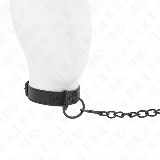 KINK - Collier avec laisse foncée 65 cm ajustable 37-54 cm x 3 cm