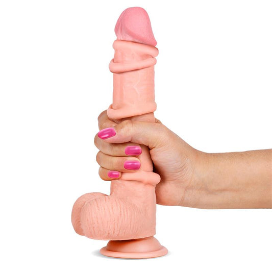 LIKETRUE SLIDY dildo réaliste double couche rétractable et ajustable 9"