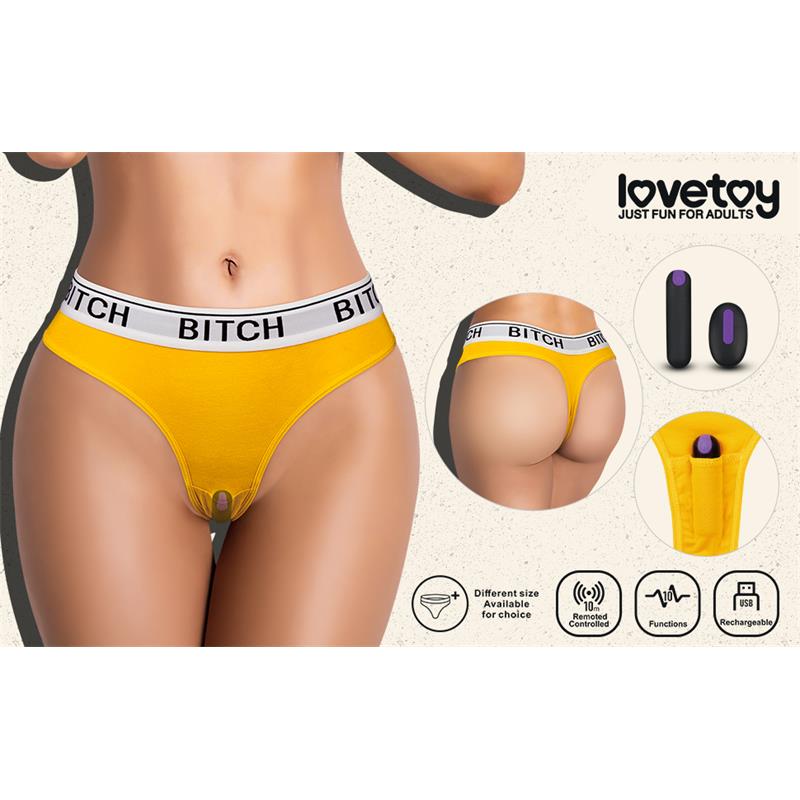 Culotte ouverte LOVETOY avec balle vibrante et télécommande Taille M
