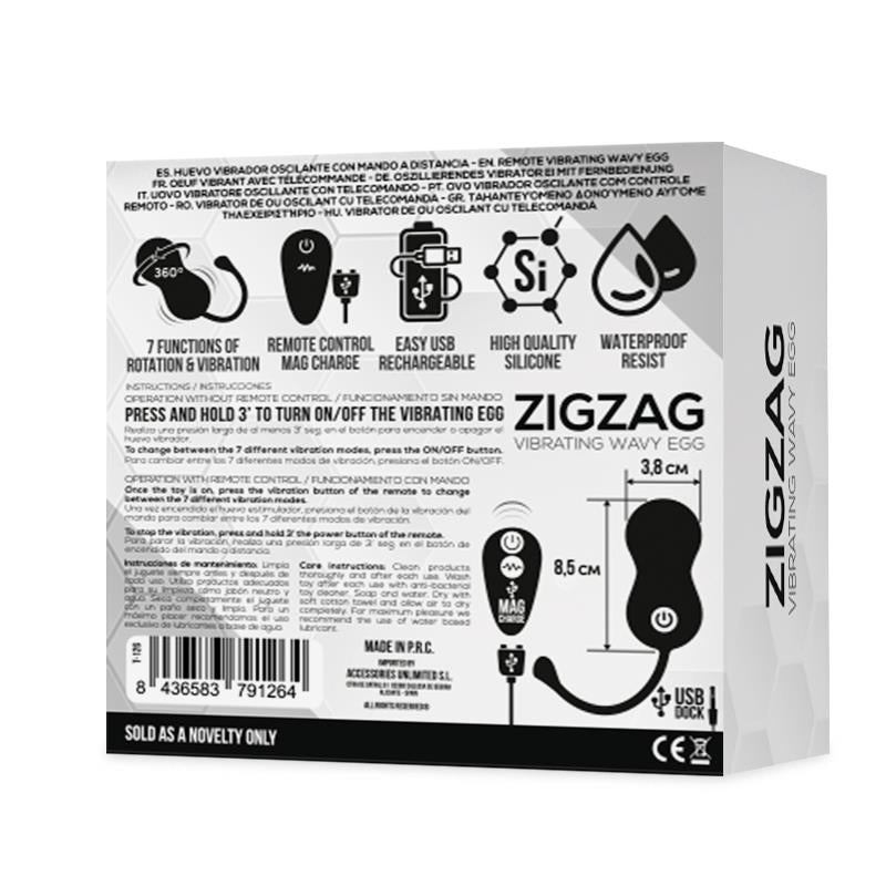 TARDENOCHE ZIGZAG oeuf zigzag et vibromasseur avec télécommande