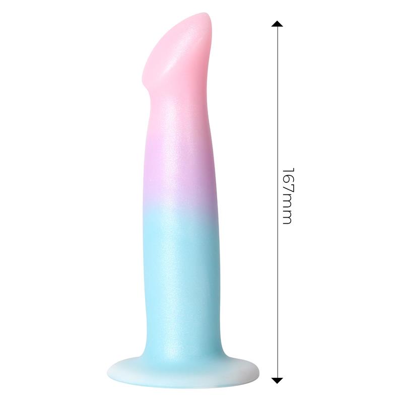 Gode avec Vibration et Ventouse Dégradé de Couleur 17 cm