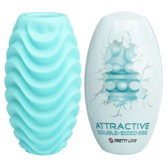 PRETTY LOVE - Oeuf masturbateur double face turquoise