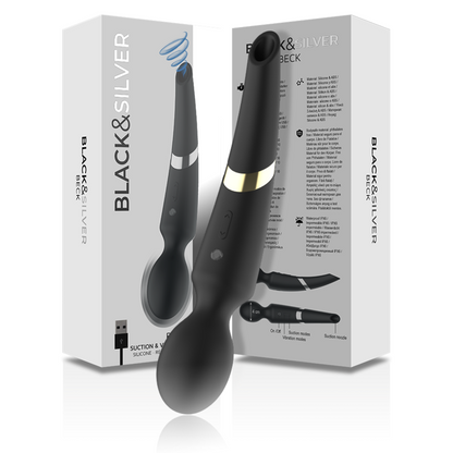 BLACK&SILVER - Beck ondes stimulantes et vibrations silicone rechargeable noir