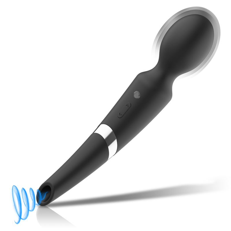 BLACK&SILVER - Beck ondes stimulantes et vibrations silicone rechargeable noir