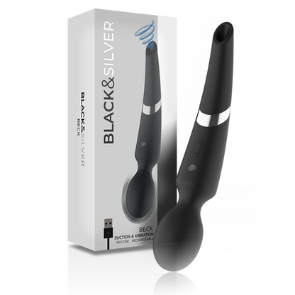 BLACK&SILVER - Beck ondes stimulantes et vibrations silicone rechargeable noir