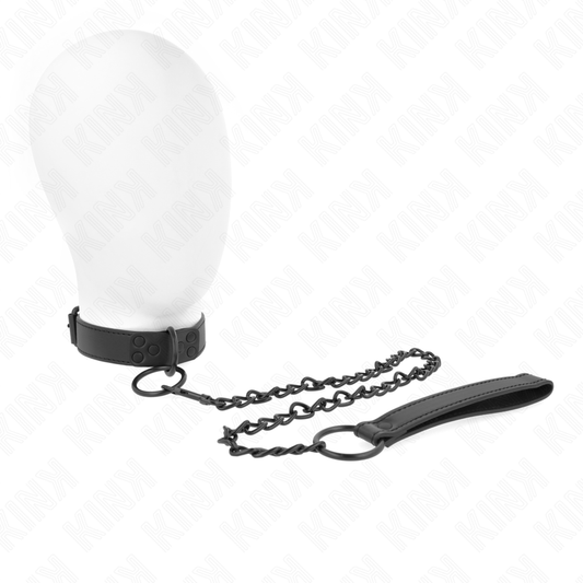 KINK - Collier avec laisse foncée 65 cm ajustable 37-54 cm x 3 cm