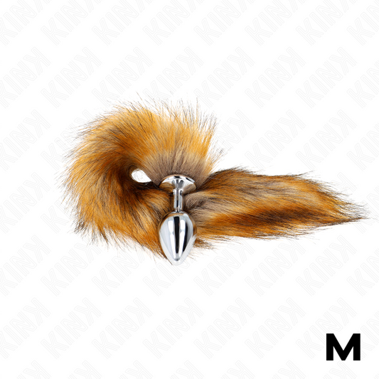 KINK - Plug anal taille m 8 x 3,5 cm avec queue synthétique 40 cm marron