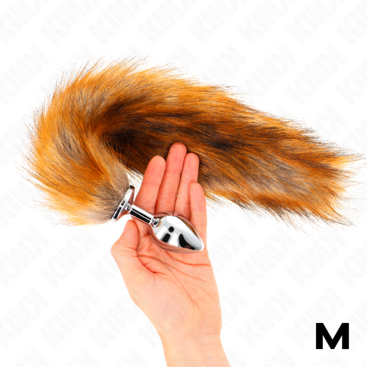 KINK - Plug anal taille m 8 x 3,5 cm avec queue synthétique 40 cm marron