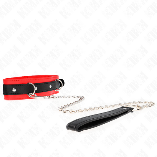 KINK - Collier modèle basic avec laisse 65 cm modèle 3 rouge 53 x 5 cm