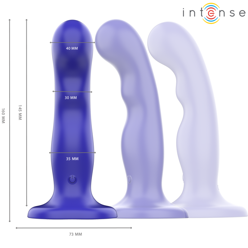 INTENSE - Shorty vibrateur avec ventouse télécommande bleue