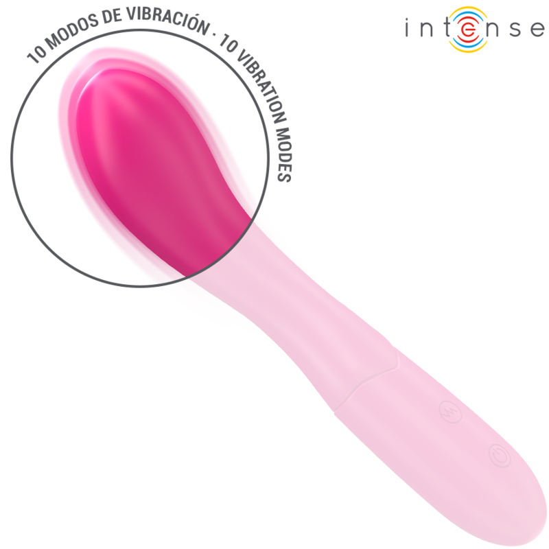INTENSE - Lisette vibrateur 19 cm souple 10 vibrations rose