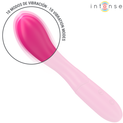 INTENSE - Lisette vibrateur 19 cm souple 10 vibrations rose