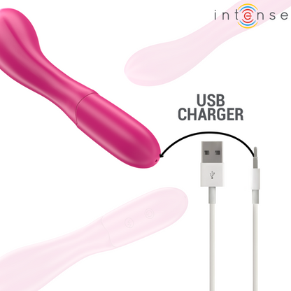 INTENSE - Lisette vibrateur 19 cm souple 10 vibrations rose