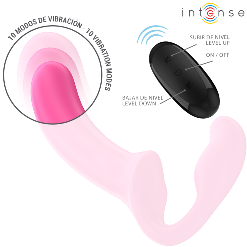 INTENSE - AMY double vibrateur 20 cm rose télécommande