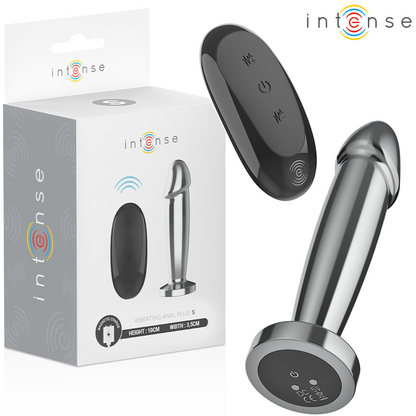 INTENSE - Plug anal 10 vibrations gode métallique avec télécommande s