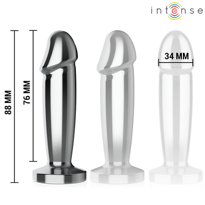 INTENSE - Plug anal 10 vibrations gode métallique avec télécommande s