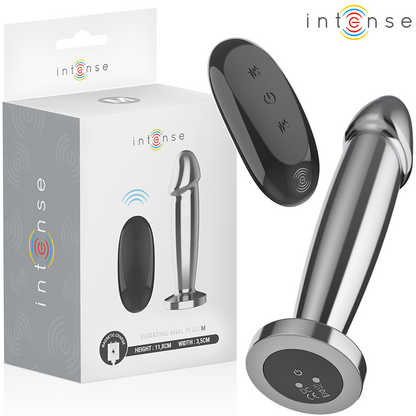 INTENSE - Plug anal 10 vibrations gode métallique avec télécommande m
