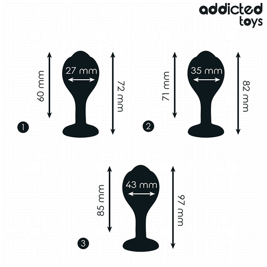 ADDICTED TOYS - Lot de 3 plug anal avec bijou