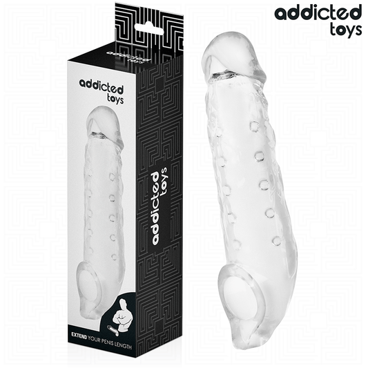 ADDICTED TOYS - Gaine pénis transparente taille M 27 cm