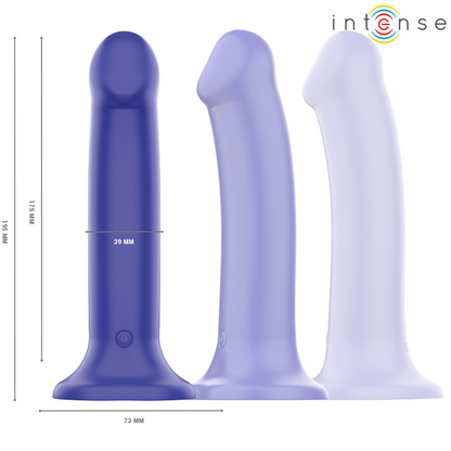 INTENSE - Victoria vibrateur avec ventouse 10 vibrations bleu foncé télécommande