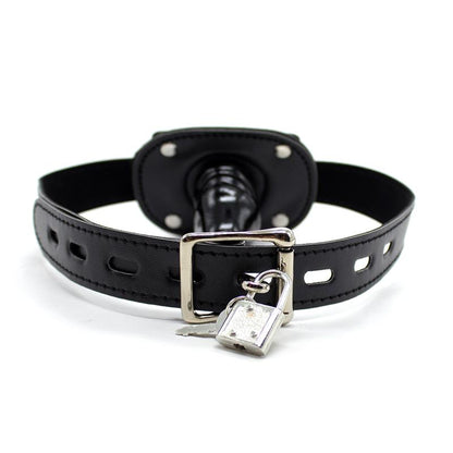 FETISH ADDICT bâillon avec cadenas forme pénis 5 cm petit noir