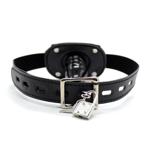 FETISH ADDICT bâillon avec cadenas forme pénis 5 cm petit noir