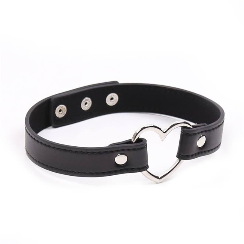 Collier ajustable créole coeur noir - 41,5cm