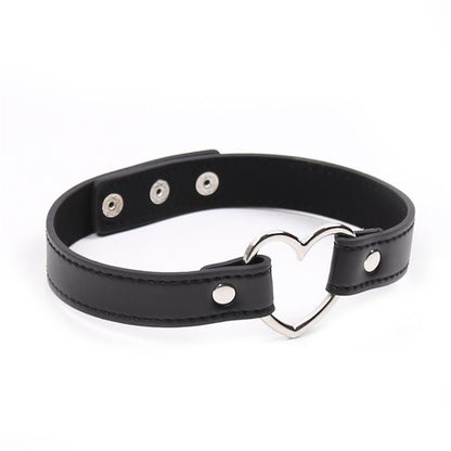 Collier ajustable créole coeur noir - 41,5cm