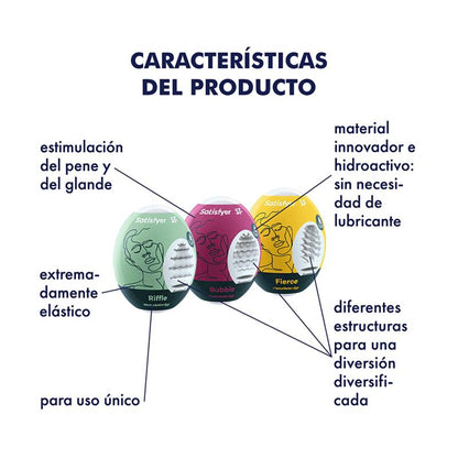 Set de 3 œufs masturbateurs