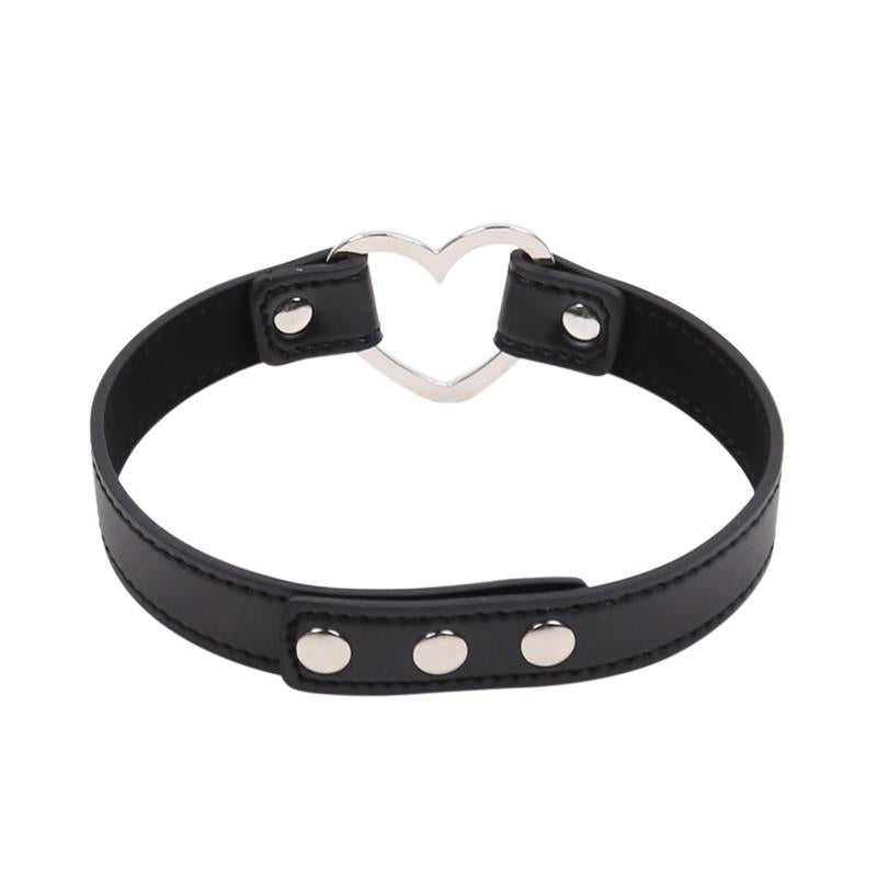 Collier ajustable créole coeur noir - 41,5cm