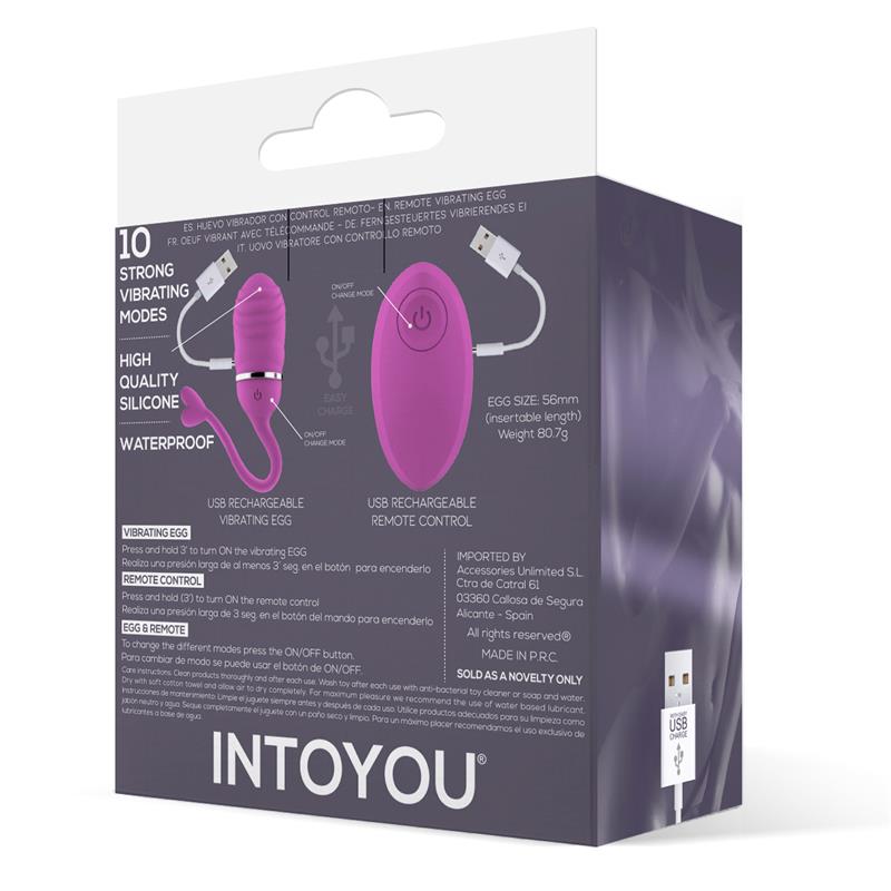 INTOYOU oeuf vibrant télécommande odise usb silicone rose