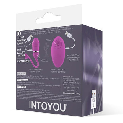 INTOYOU oeuf vibrant télécommande odise usb silicone rose