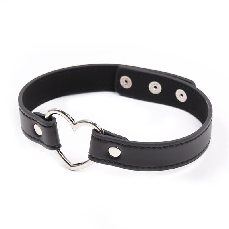 Collier ajustable créole coeur noir - 41,5cm