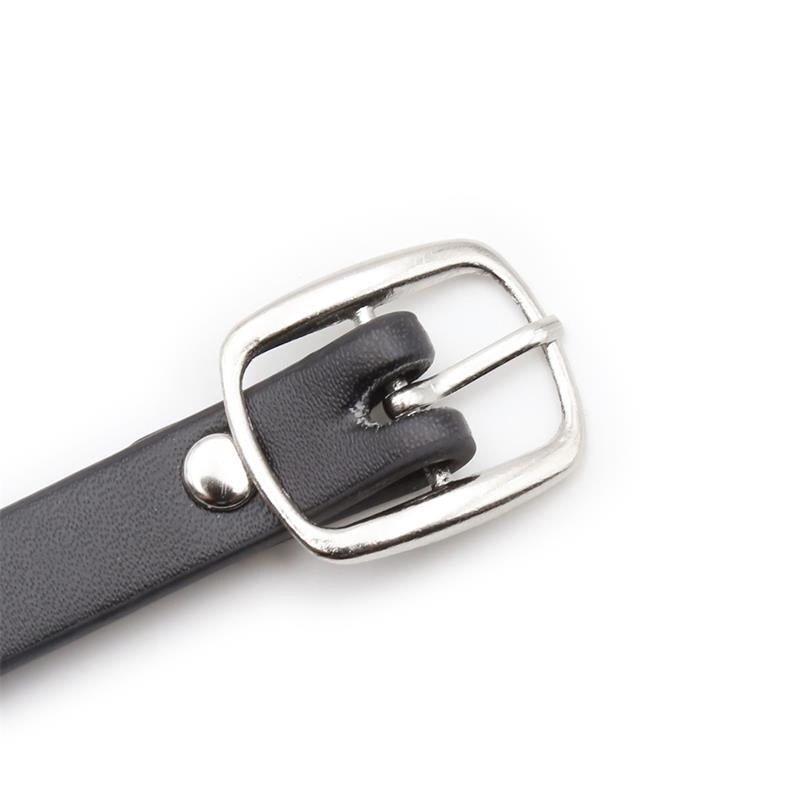 Collier ajustable noir avec anneau et cloche - Taille unique