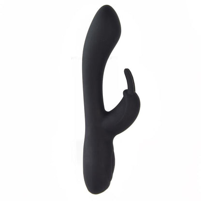 Vibromasseur bunny noir en silicone - 19,4cm