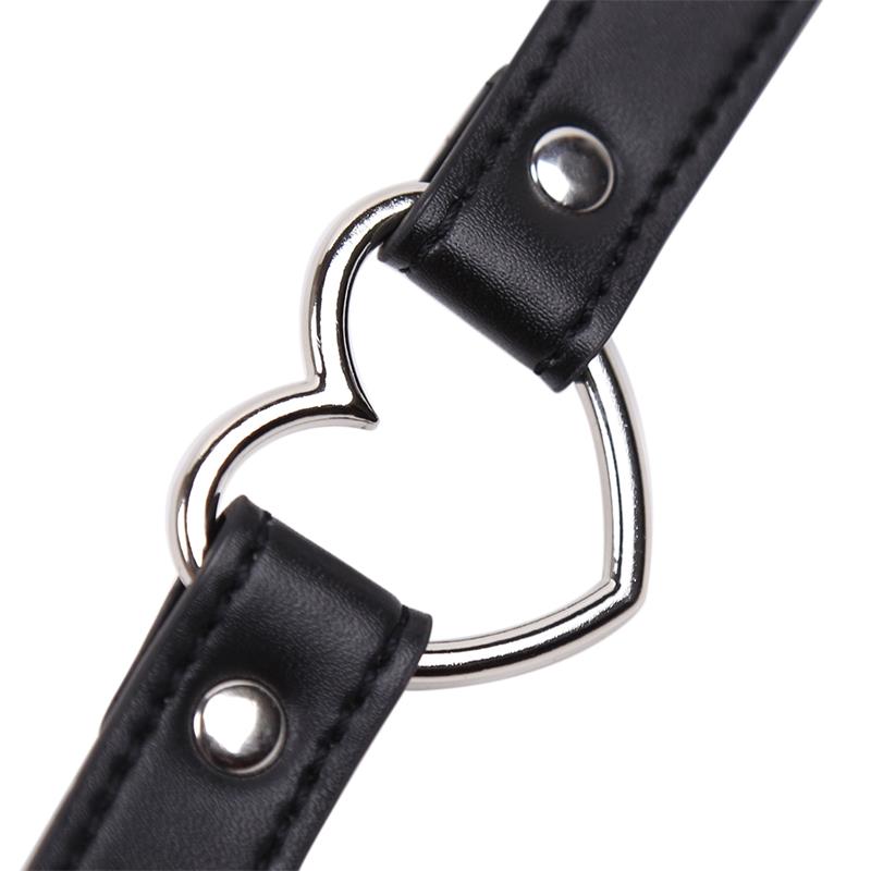 Collier ajustable créole coeur noir - 41,5cm