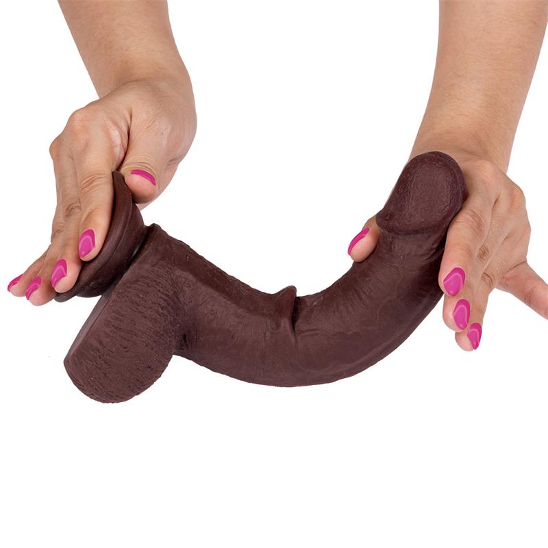LIKETRUE SLIDY dildo réaliste double couche rétractable et ajustable 9"