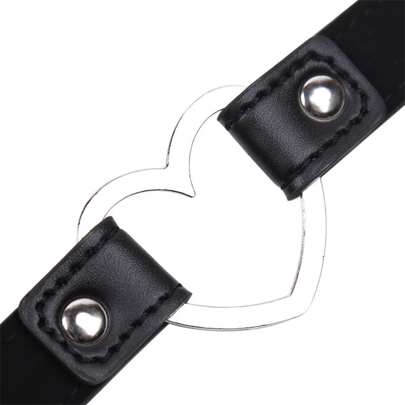 Collier ajustable créole coeur noir - 41,5cm