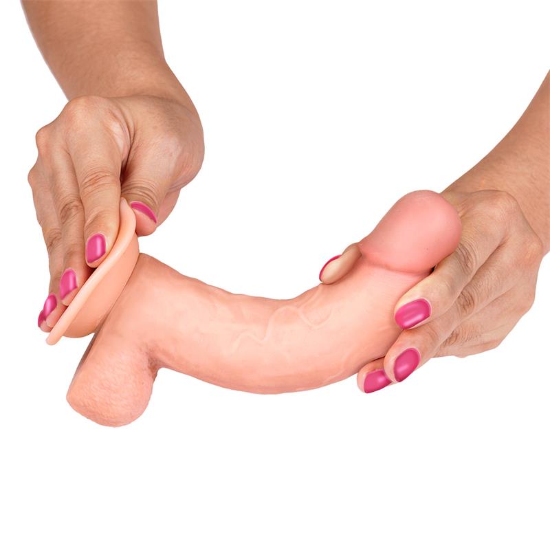 LIKETRUE SLIDY dildo réaliste double couche rétractable et ajustable 8"
